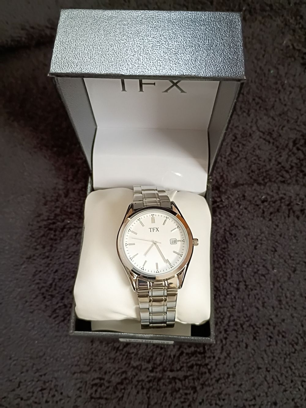 *BRAND NEW!!* TFX Stainless Steel Men’s Silver Dress Watch - Silver Dial